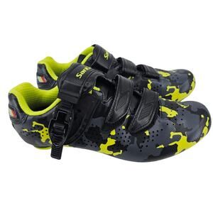 Santic Davee Men's Road Bike Indoor Outdoor Cycling Shoe 8.5 Camo Black Green